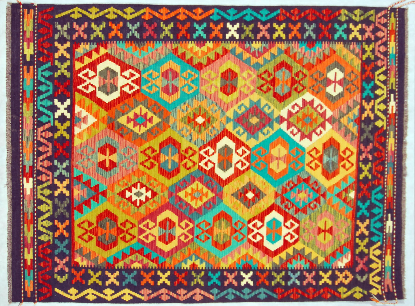 Kilim Kaudani Lana Hand Made In Afganistan 206x152 CM (Galleriafarah1970)