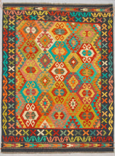 Carica l'immagine nel visualizzatore di Gallery, Kilim Kaudani Lana Hand Made In Afganistan 206x152 CM (Galleriafarah1970)
