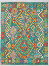 Carica l&#39;immagine nel visualizzatore di Gallery, Kilim Kaudani Lana Hand Made In Afganistan 214x160 CM (Galleriafarah1970)
