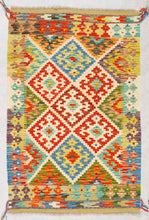 Carica l&#39;immagine nel visualizzatore di Gallery, Kilim Kaudani Lana Hand Made In Afganistan 125x84 CM (Galleriafarah1970)
