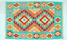 Lade das Bild in den Galerie-Viewer, Original Hand Made Rustic Kilim / Afganistan Origin 87x60 CM (Galleriafarah1970) 
