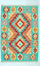 Lade das Bild in den Galerie-Viewer, Original Hand Made Rustic Kilim / Afganistan Origin 87x60 CM (Galleriafarah1970) 
