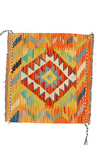 Lade das Bild in den Galerie-Viewer, Original Hand Made Rustic Kilim / Afganistan Origin 52x46 CM (Galleriafarah1970) 
