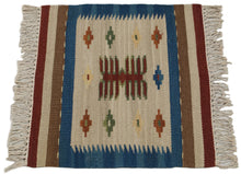 Load image into Gallery viewer, 40x40 CM Tappetino Kilim India Occasione Lana Cotone #GalleriaFarah1970
