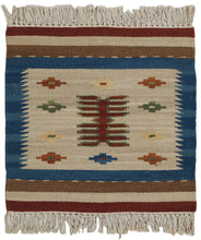 Load image into Gallery viewer, 40x40 CM Tappetino Kilim India Occasione Lana Cotone #GalleriaFarah1970
