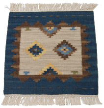 Load image into Gallery viewer, 40x40 CM Tappetino Kilim India Occasione Lana Cotone GalleriaFarah1970
