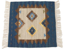 Load image into Gallery viewer, 40x40 CM Tappetino Kilim India Occasione Lana Cotone GalleriaFarah1970
