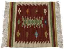 Carica l&#39;immagine nel visualizzatore di Gallery, Tappeto Kilim India Occasione Lana Cotone - 40x40 Cm
