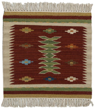 Carica l'immagine nel visualizzatore di Gallery, Tappeto Kilim India Occasione Lana Cotone - 40x40 Cm
