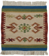 Load image into Gallery viewer, 40x40 CM Tappetino Kilim India Occasione Lana Cotone #GalleriaFarah1970
