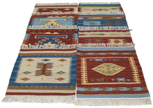 Lade das Bild in den Galerie-Viewer, 40x40 CM Tappetino Kilim India Occasione Lana Cotone #GalleriaFarah1970
