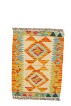Lade das Bild in den Galerie-Viewer, Original Hand Made Rustic Kilim / Afganistan Origin 58x43 CM (Galleriafarah1970) 
