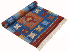 Load image into Gallery viewer, kilim originale Occasion lana cotone (110x60 CM) - Galleria Farah197
