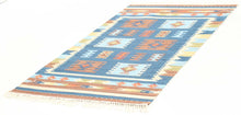 Carica l&#39;immagine nel visualizzatore di Gallery, kilim originale Occasion lana cotone (110x60 CM)
