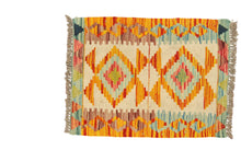 Lade das Bild in den Galerie-Viewer, Original Hand Made Rustic Kilim / Afganistan Origin 57x42 CM (Galleriafarah1970) 
