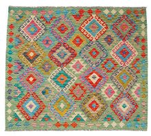 Carica l'immagine nel visualizzatore di Gallery, Original Hand Made Rustic Kilim / Afganistan Origin 154x151 CM (Galleriafarah1970) 
