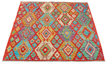 Lade das Bild in den Galerie-Viewer, Original Hand Made Rustic Kilim / Afganistan Origin 150x150 CM (Galleriafarah1970) 
