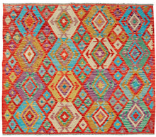 Lade das Bild in den Galerie-Viewer, Original Hand Made Rustic Kilim / Afganistan Origin 150x150 CM (Galleriafarah1970) 
