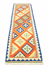 Carica l'immagine nel visualizzatore di Gallery, kilim indiano moderno autentico originale 198x69 cm
