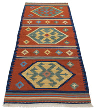 Lade das Bild in den Galerie-Viewer, kilim moderno autentico originale 244x69  cm
