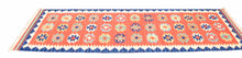 Carica l&#39;immagine nel visualizzatore di Gallery, kilim indiano moderno autentico originale 198x69 cm
