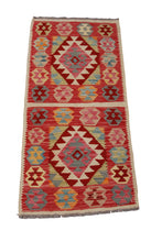Lade das Bild in den Galerie-Viewer, Original Hand Made Rustic Kilim / Afganistan Origin 104x50 CM (Galleriafarah1970) 
