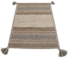 Load image into Gallery viewer, Kilim Lory tribal 100% Cotone, indiano, fatto a mano 180x120 cm Lavabile in Lavatrice
