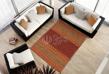 Load image into Gallery viewer, Kilim Lory tribal 100% Cotone, indiano, fatto a mano 130x65 cm

