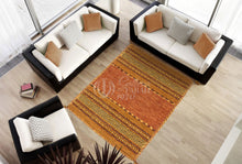 Load image into Gallery viewer, Kilim Lory tribal 100% Cotone, indiano, fatto a mano 140x70 cm Lavabile in Lavatrice
