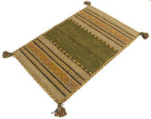 Carica l'immagine nel visualizzatore di Gallery, Kilim Lory tribal 100% Cotone, indiano, fatto a mano 150x90 cm Lavabile in LAVATRICE
