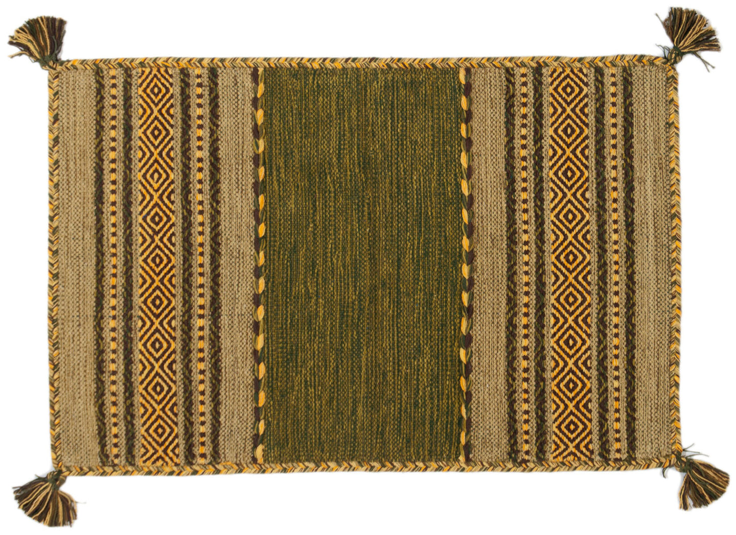 Kilim Lory tribal 100% Cotone, indiano, fatto a mano 200x140 cm